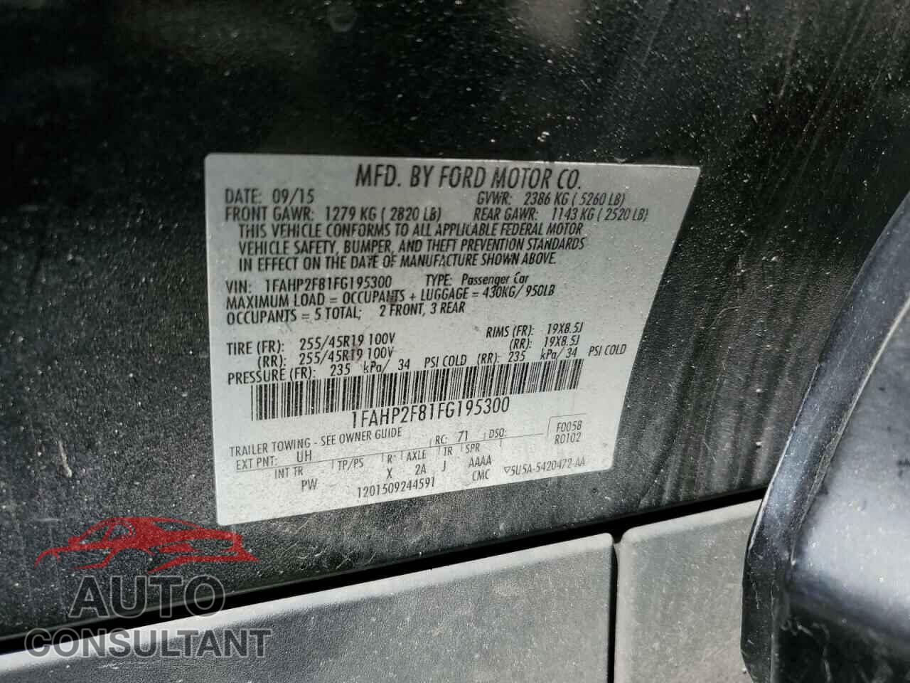 FORD TAURUS 2015 - 1FAHP2F81FG195300