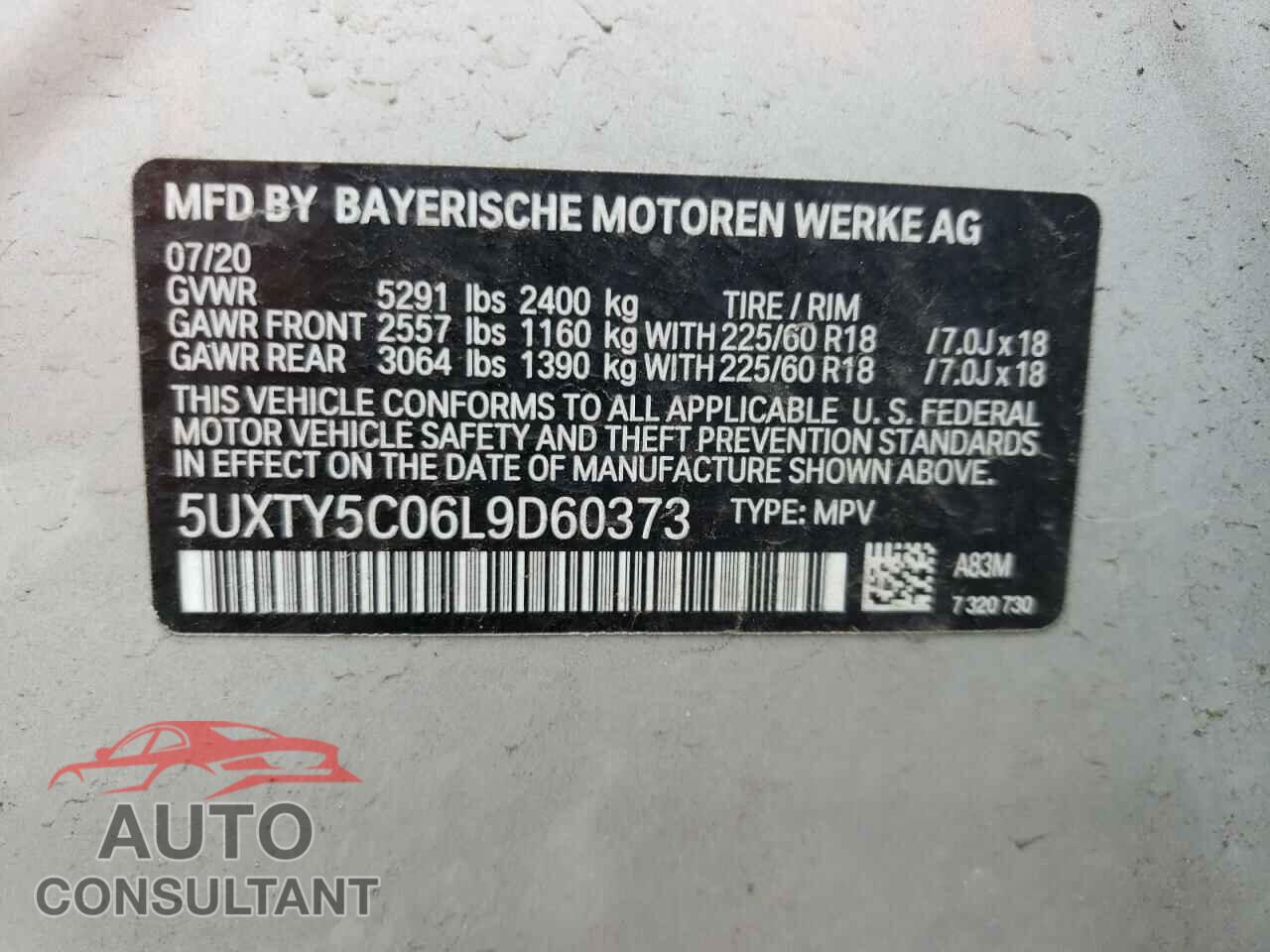 BMW X3 2020 - 5UXTY5C06L9D60373