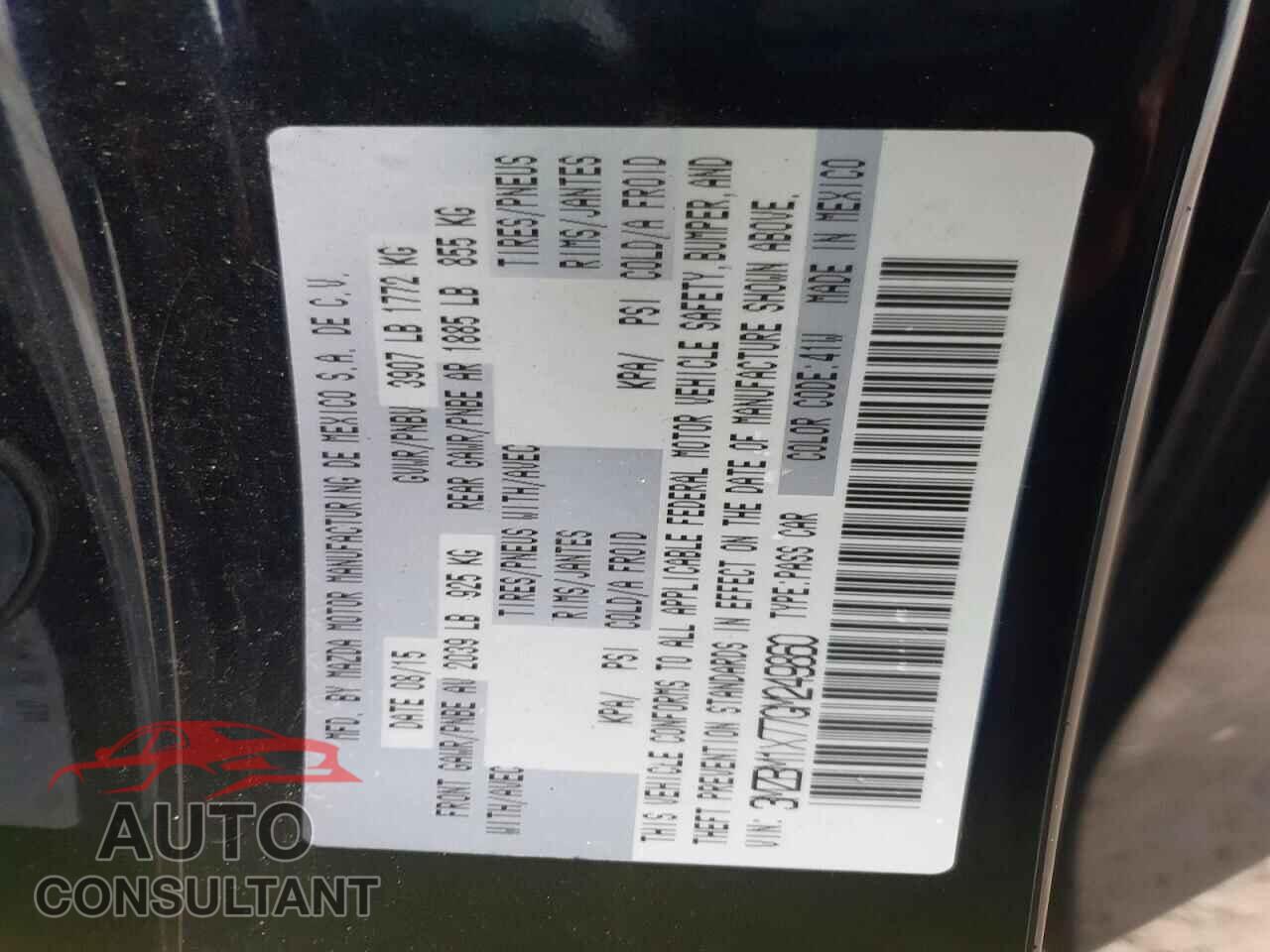 MAZDA 3 2016 - 3MZBM1X77GM249860