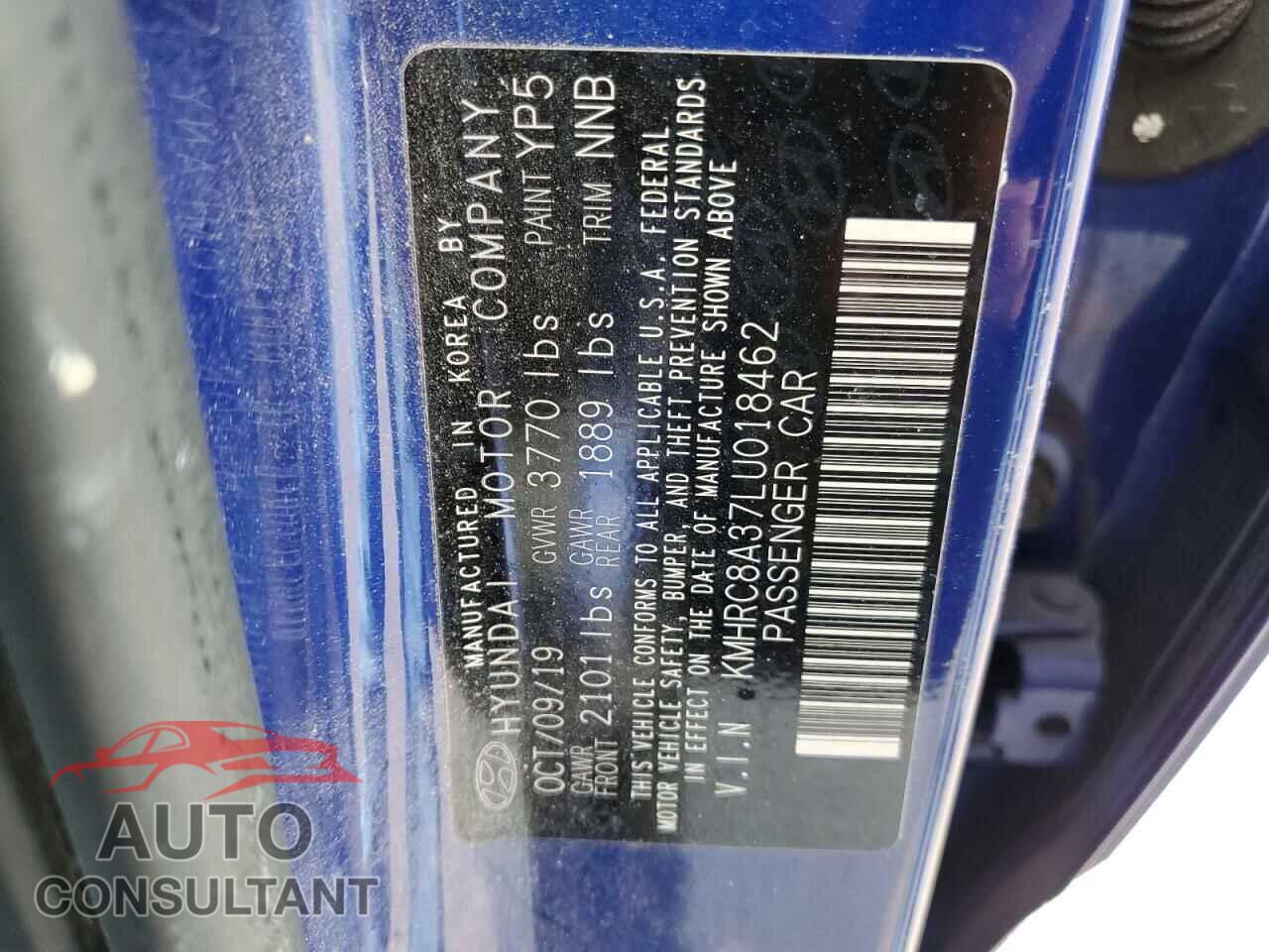 HYUNDAI VENUE 2020 - KMHRC8A37LU018462
