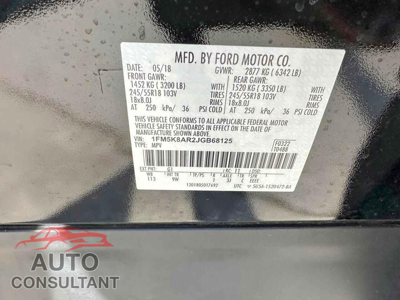 FORD EXPLORER 2018 - 1FM5K8AR2JGB68125