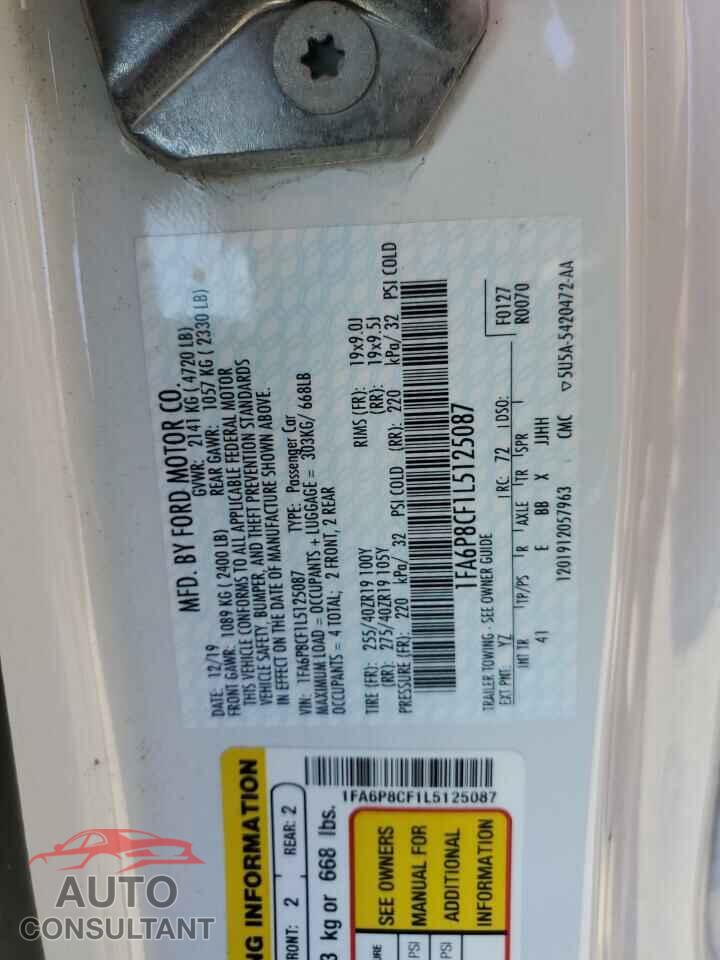 FORD MUSTANG 2020 - 1FA6P8CF1L5125087