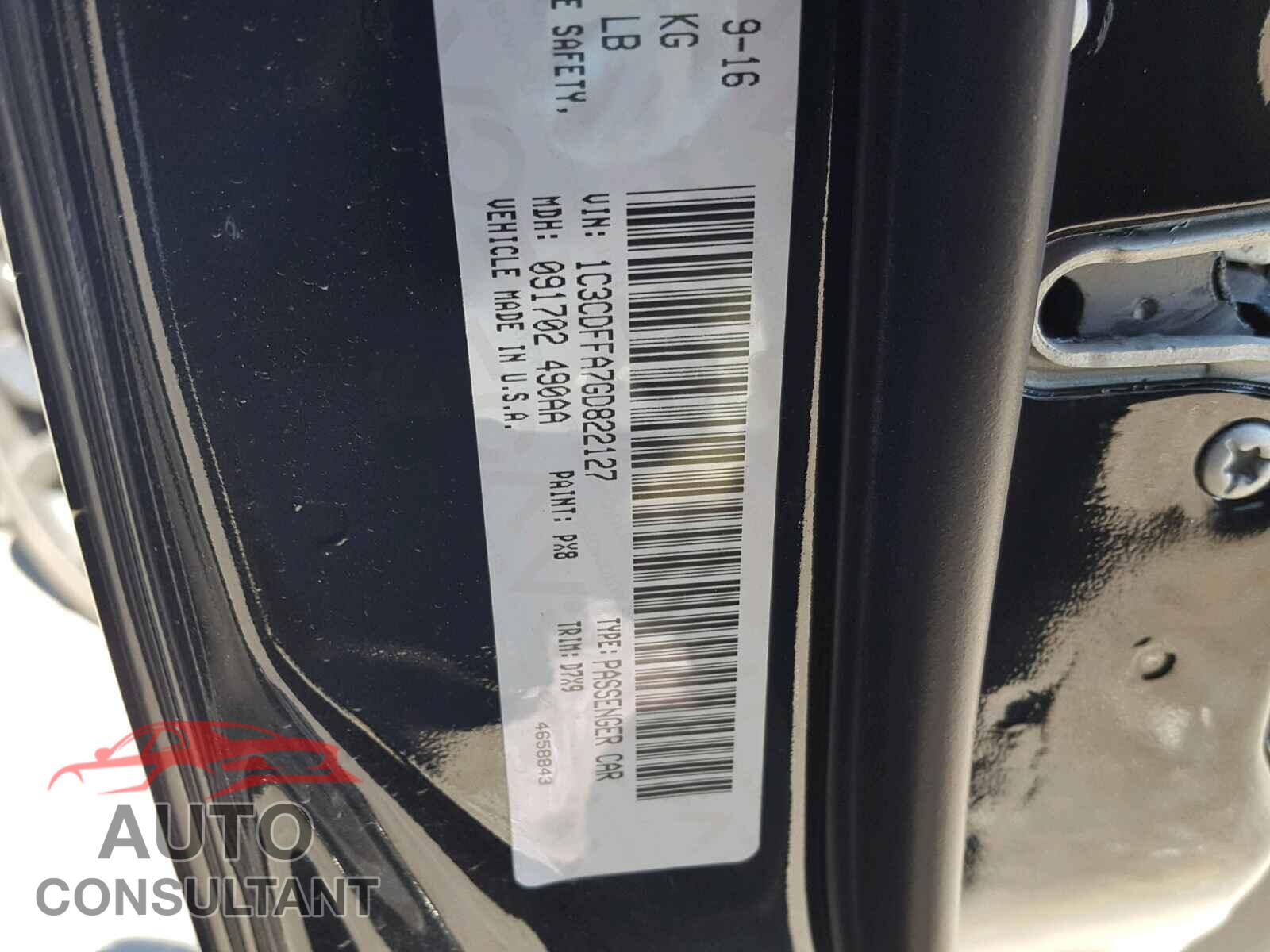 DODGE DART 2016 - 1C3CDFFA7GD822127