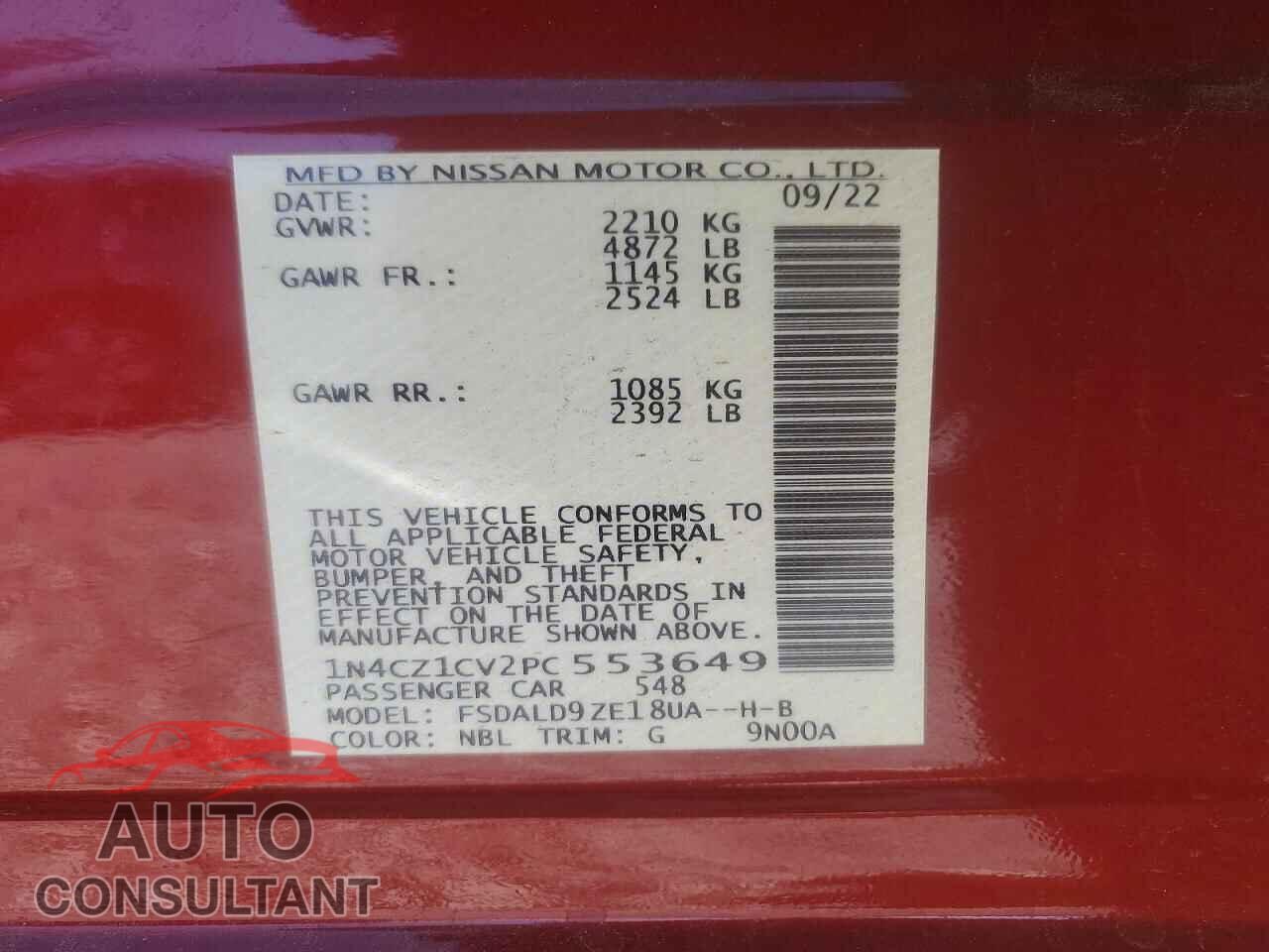 NISSAN LEAF 2023 - 1N4CZ1CV2PC553649