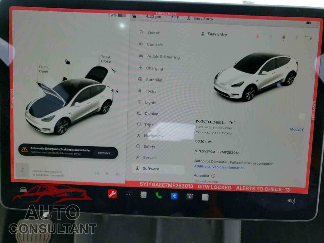 TESLA MODEL Y 2021 - 5YJYGAEE7MF283013