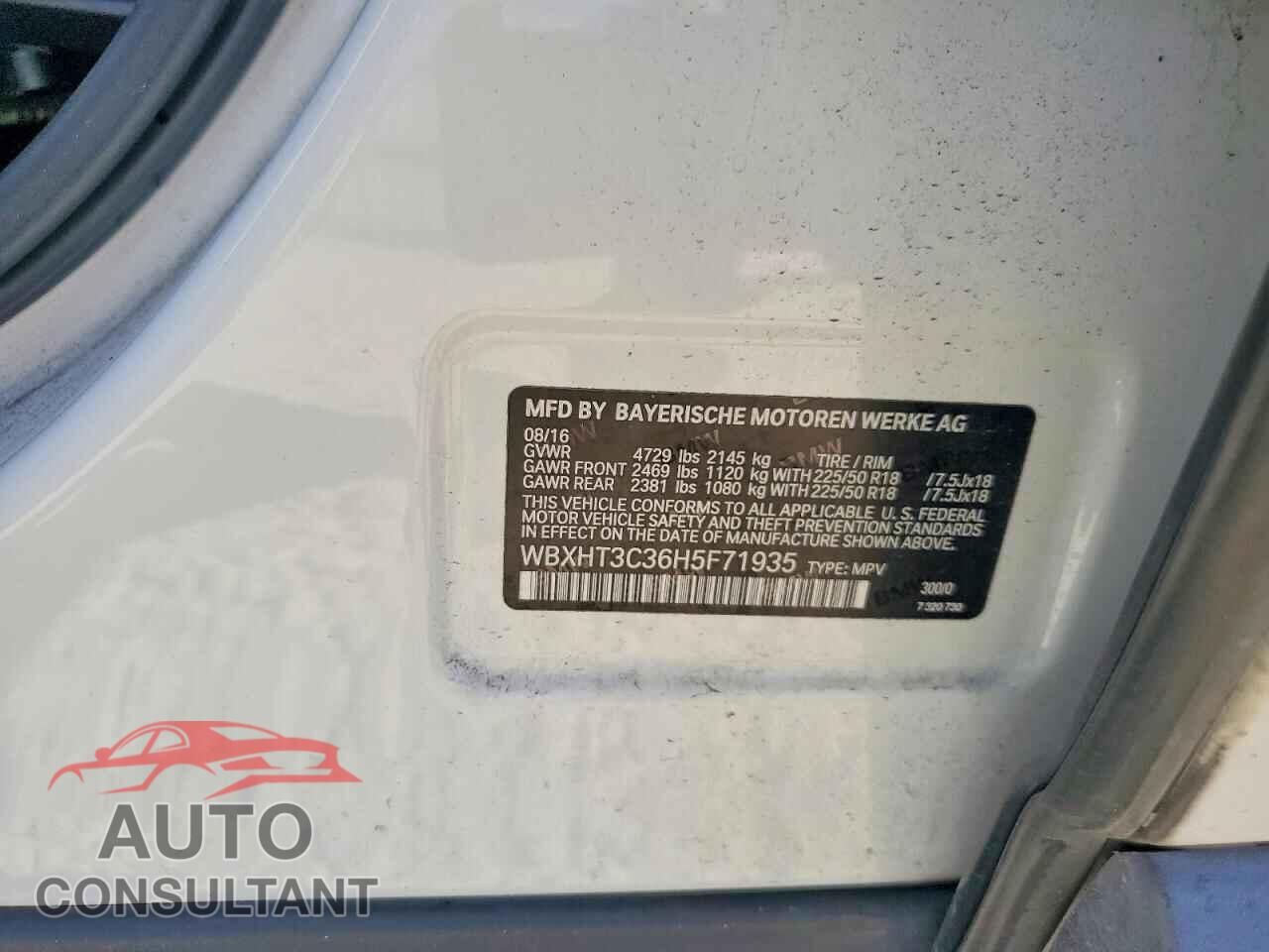 BMW X1 2017 - WBXHT3C36H5F71935