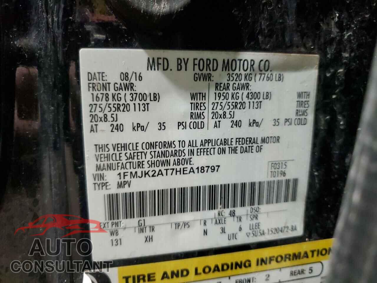 FORD EXPEDITION 2017 - 1FMJK2AT7HEA18797