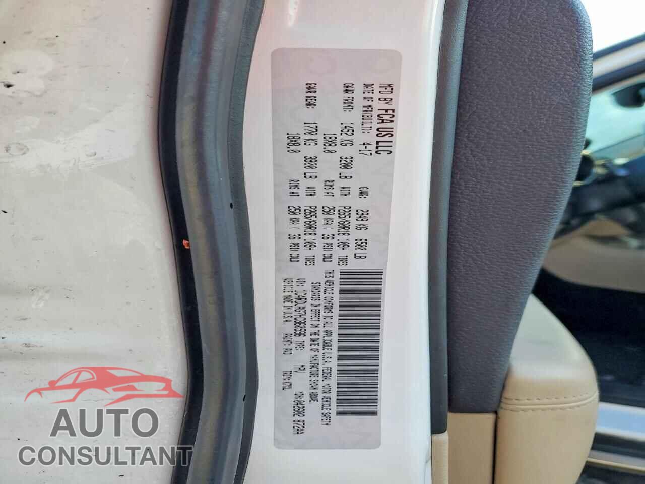 DODGE DURANGO 2017 - 1C4RDJAG7HC860596