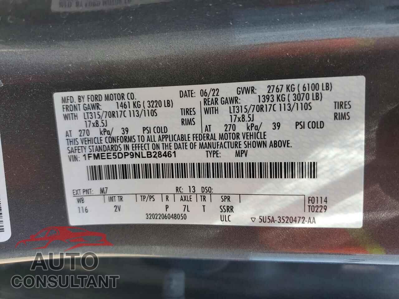 FORD BRONCO 2022 - 1FMEE5DP9NLB28461