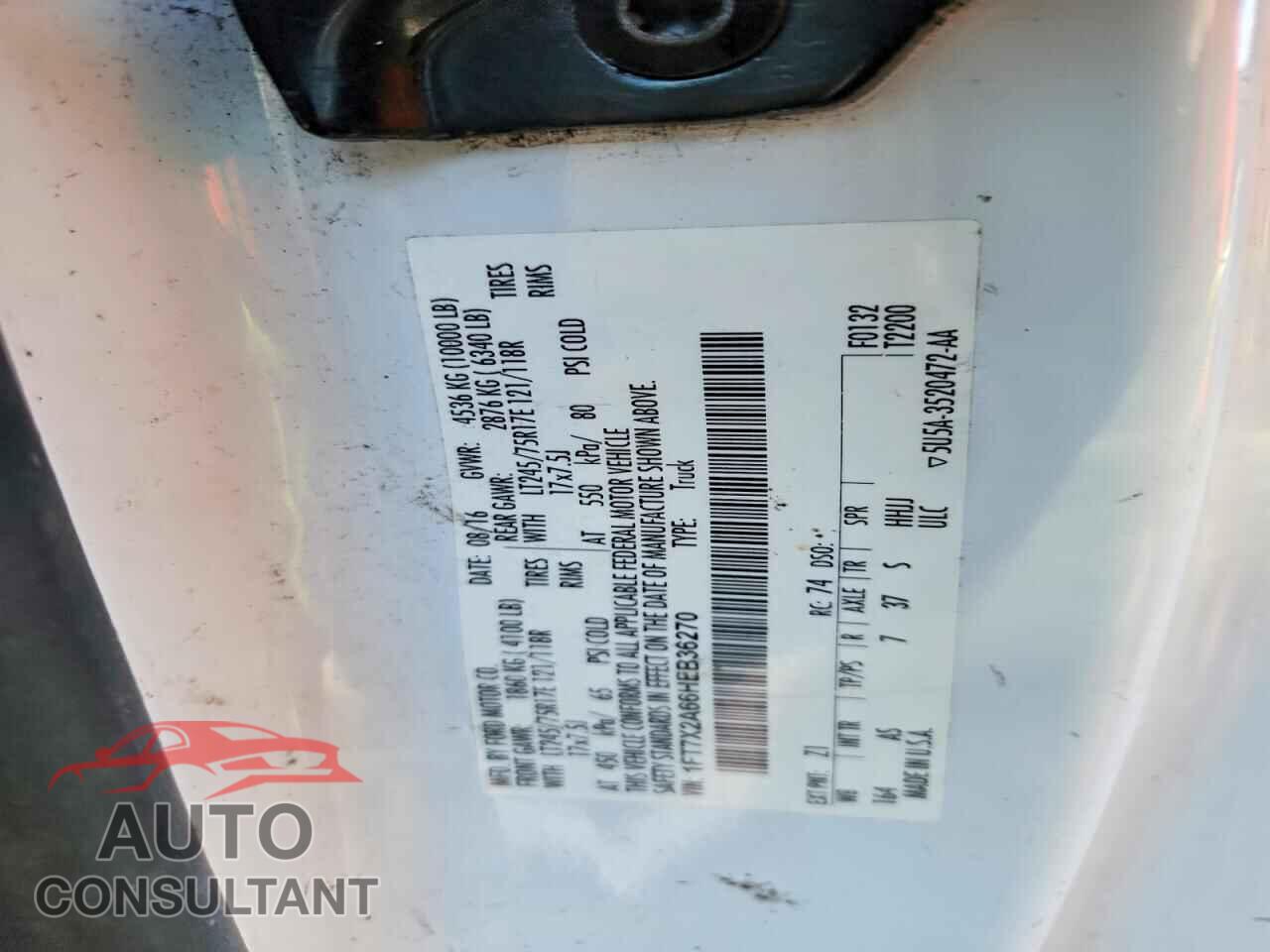 FORD F250 2017 - 1FT7X2A66HEB36270
