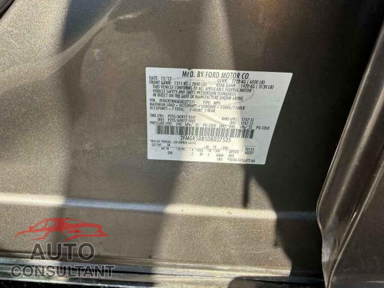FORD FLEX 2013 - 2FMGK5B85DBD27535