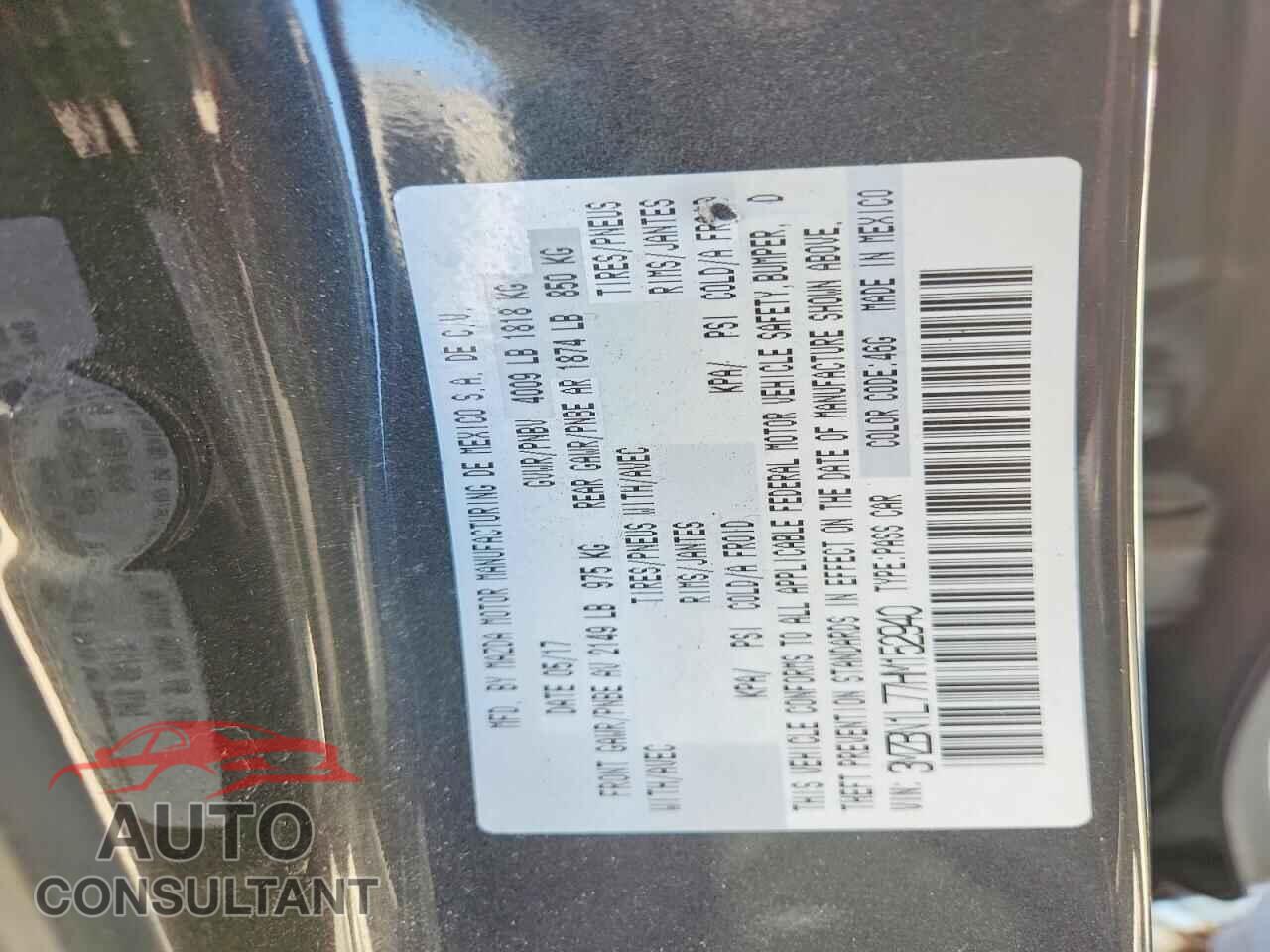 MAZDA 3 2017 - 3MZBN1L77HM152940