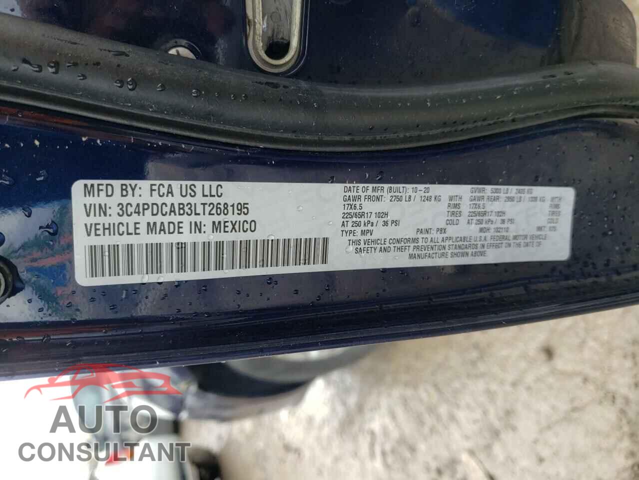 DODGE JOURNEY 2020 - 3C4PDCAB3LT268195