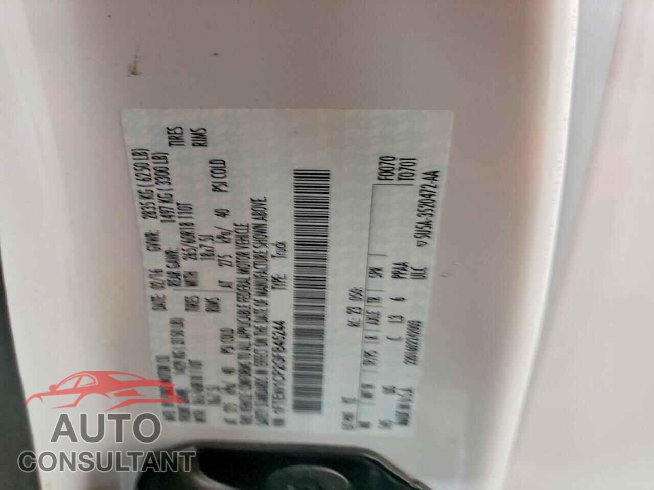 FORD F150 2016 - 1FTEW1CP2GFB45244