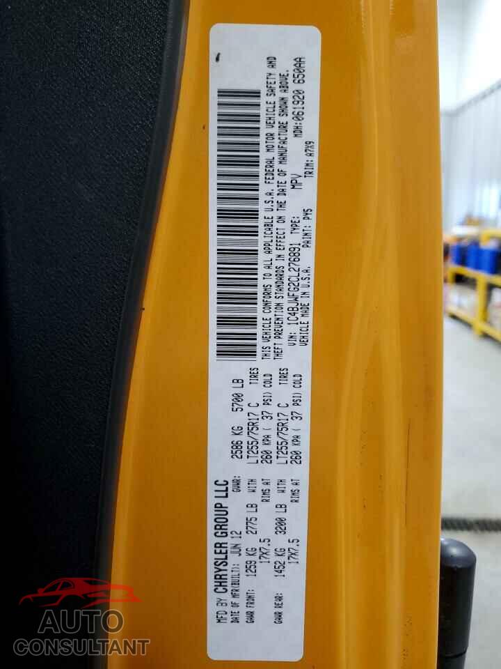 JEEP WRANGLER 2012 - 1C4BJWFG2CL276891