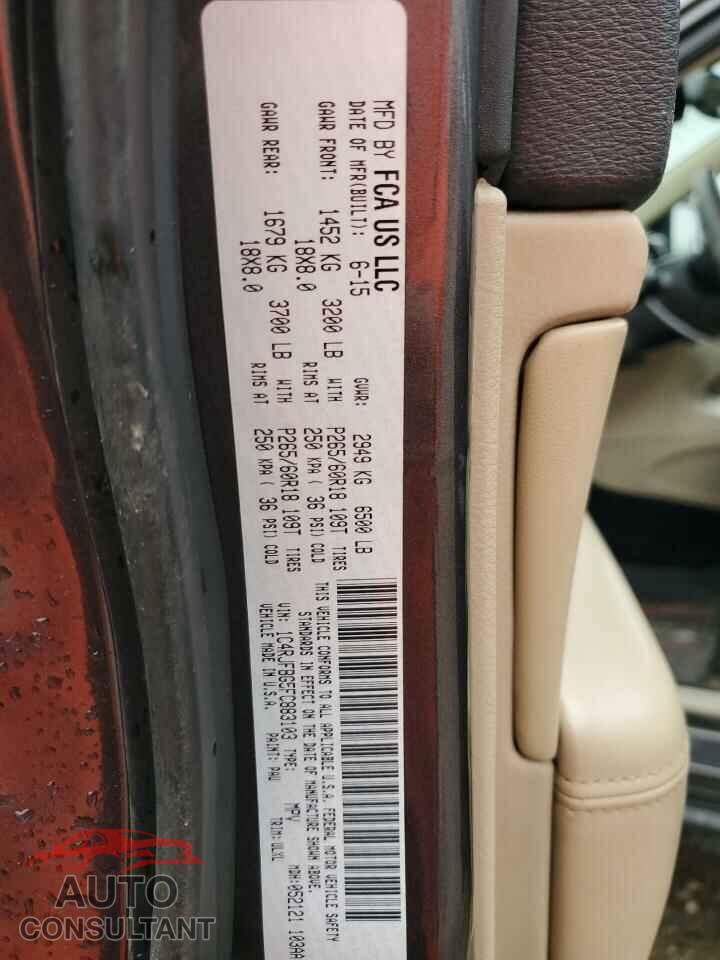 JEEP GRAND CHER 2015 - 1C4RJFBG5FC883103