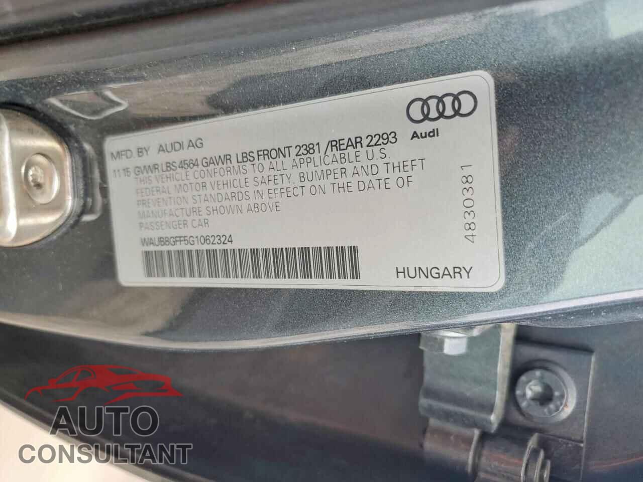 AUDI A3 2016 - WAUB8GFF5G1062324