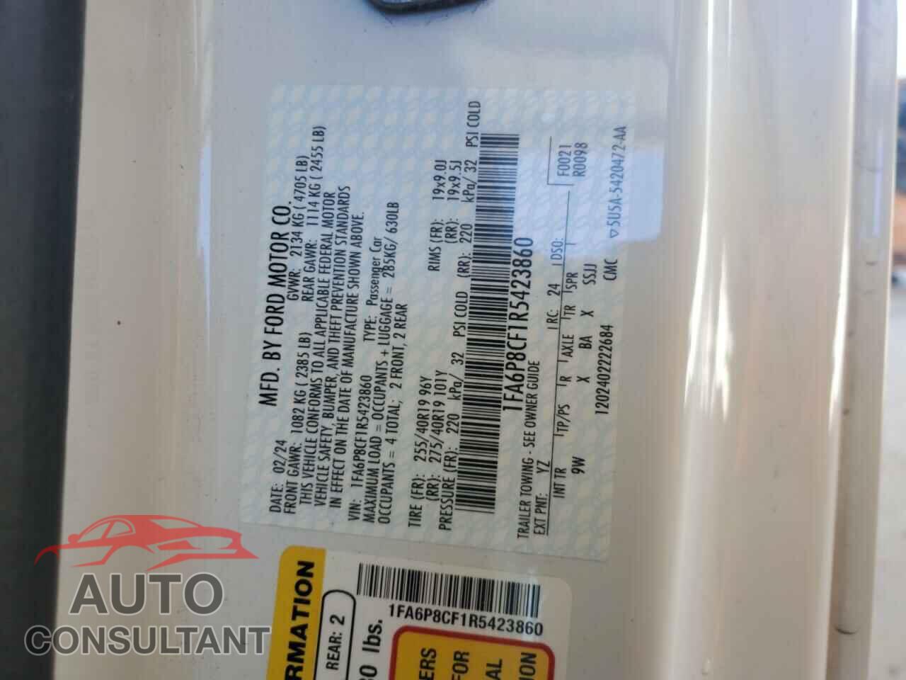 FORD MUSTANG 2024 - 1FA6P8CF1R5423860