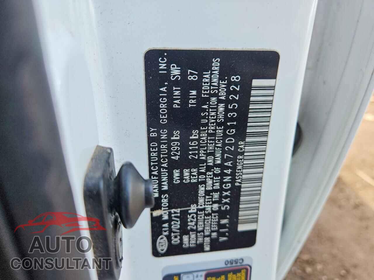 KIA OPTIMA 2013 - 5XXGN4A72DG135228