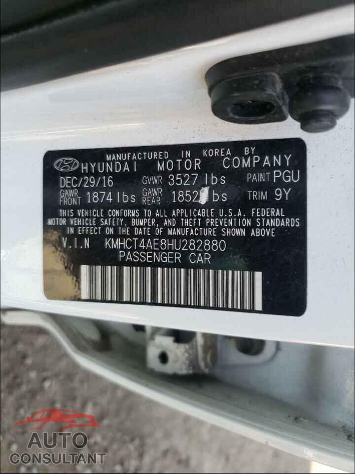 HYUNDAI ACCENT 2017 - KMHCT4AE8HU282880