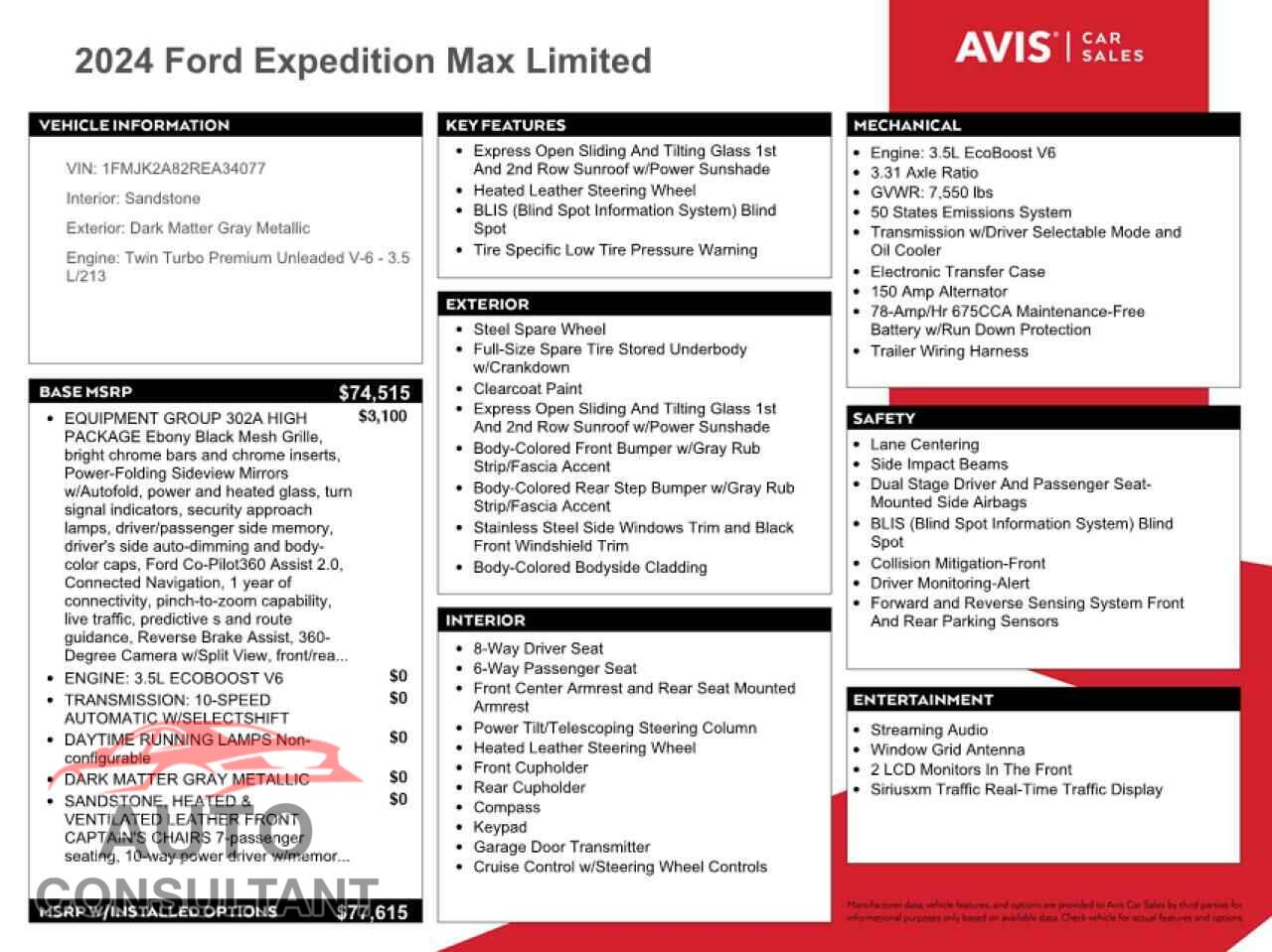 FORD EXPEDITION 2024 - 1FMJK2A82REA34077