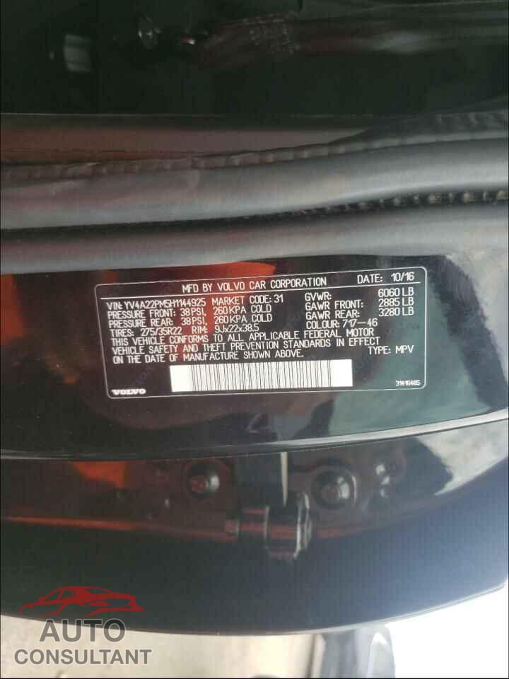 VOLVO XC90 2017 - YV4A22PM5H1144925