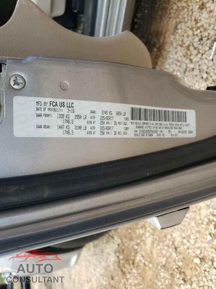 DODGE GRAND CARA 2016 - 2C4RDGBG5GR342462