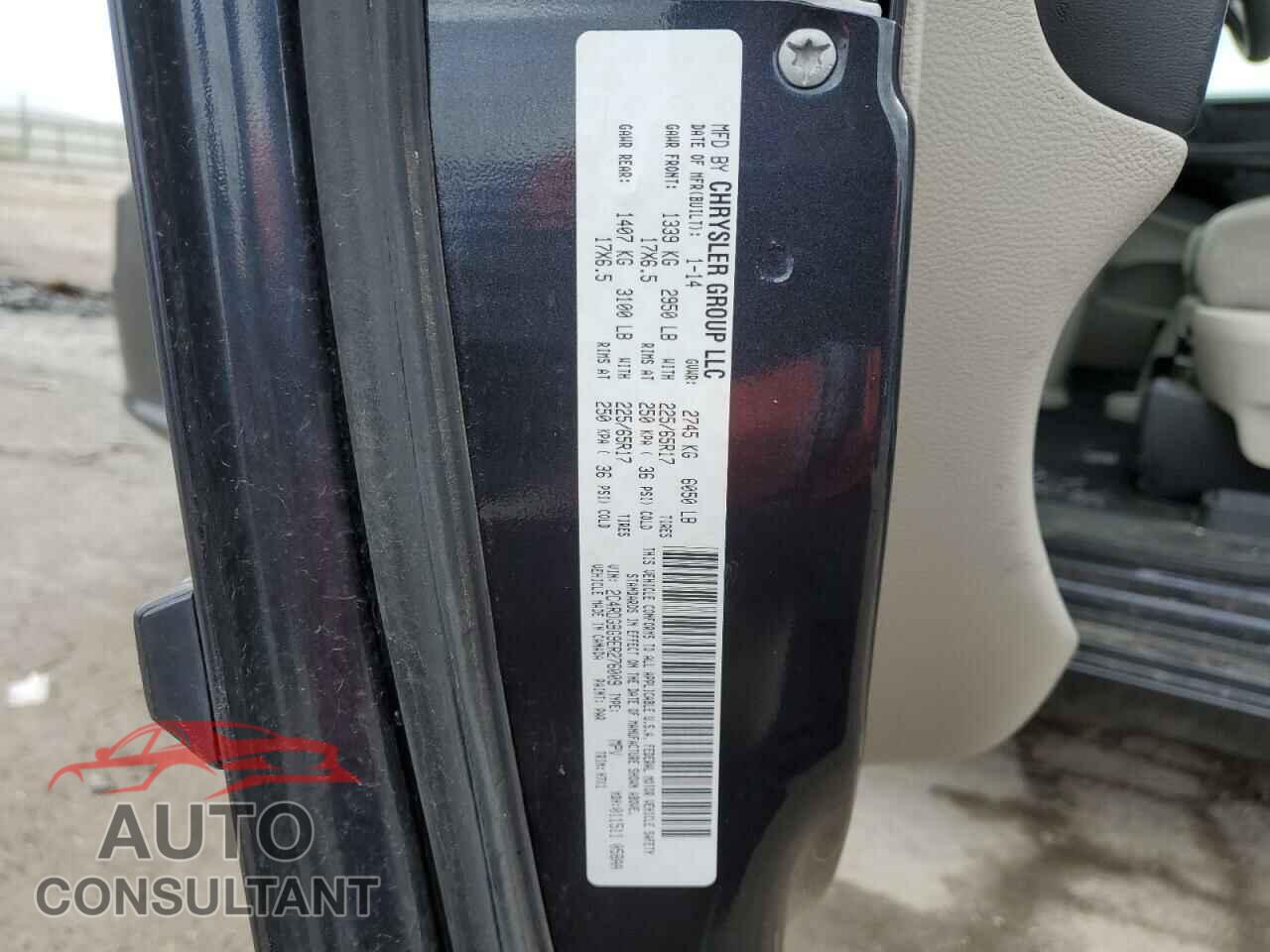 DODGE CARAVAN 2014 - 2C4RDGBG9ER276009