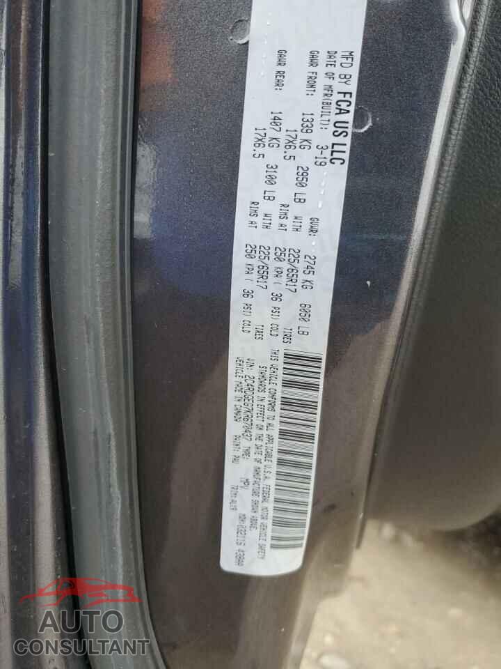 DODGE CARAVAN 2019 - 2C4RDGEG7KR670437