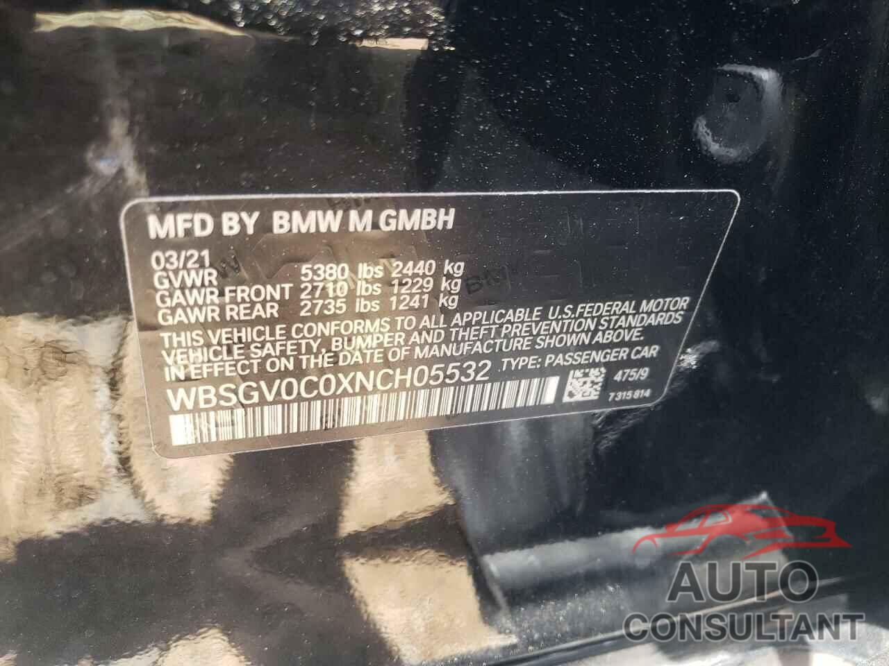 BMW M8 2022 - WBSGV0C0XNCH05532