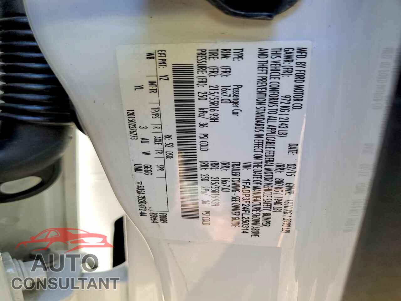 FORD FOCUS 2015 - 1FADP3F24FL250314
