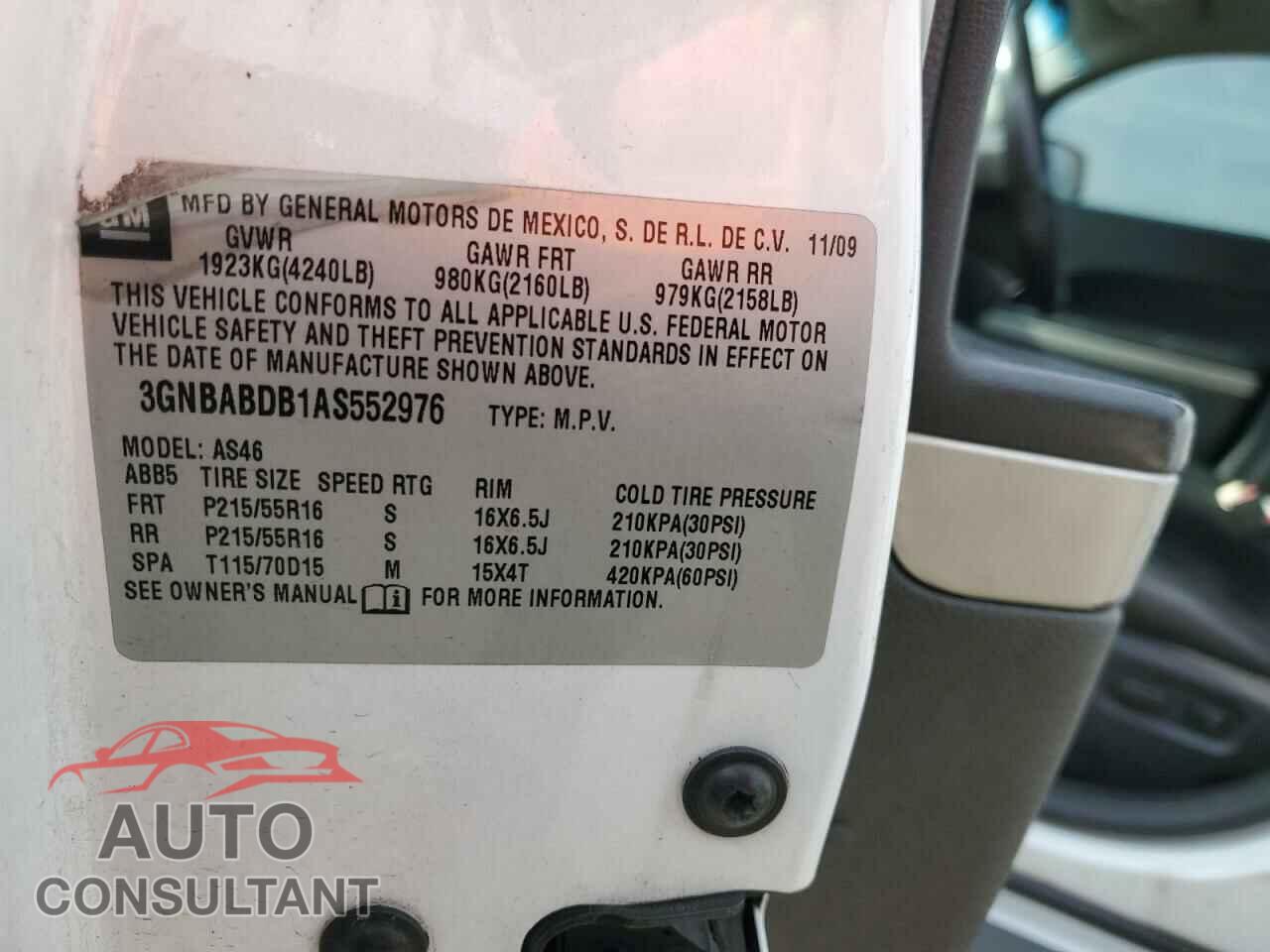 CHEVROLET HHR 2010 - 3GNBABDB1AS552976