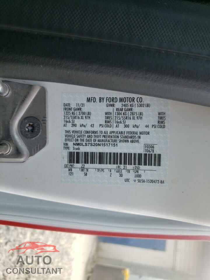 FORD TRANSIT 2022 - NM0LS7S20N1517151