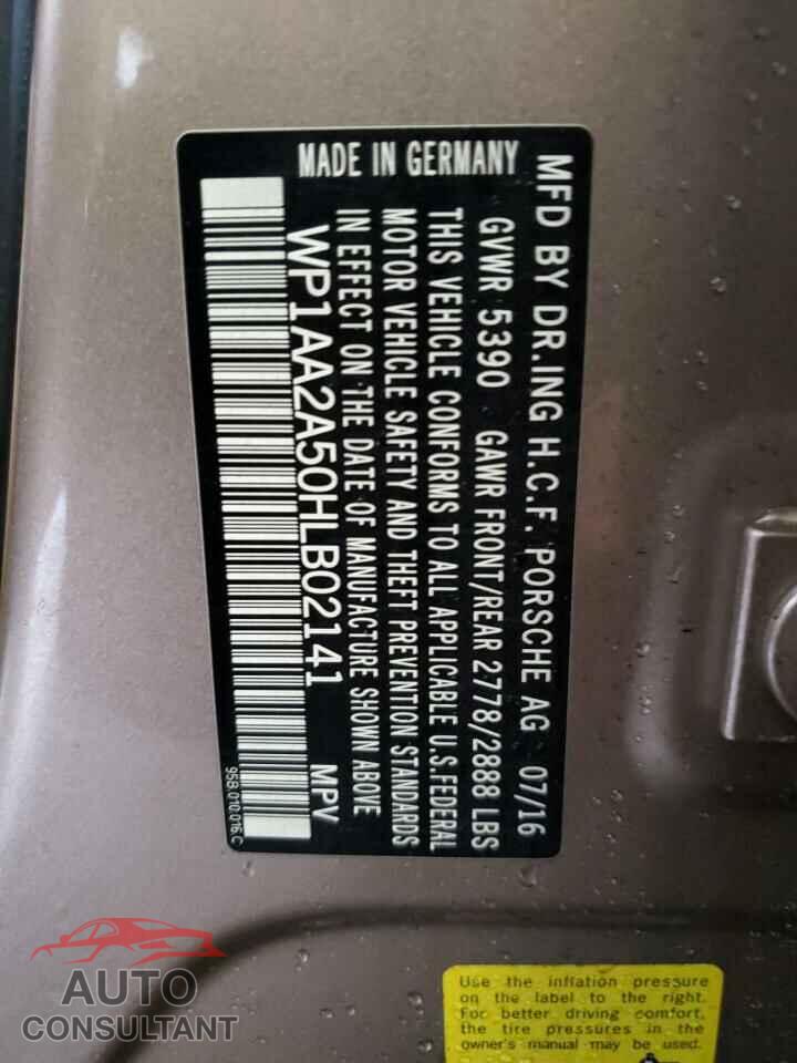 PORSCHE MACAN 2017 - WP1AA2A50HLB02141