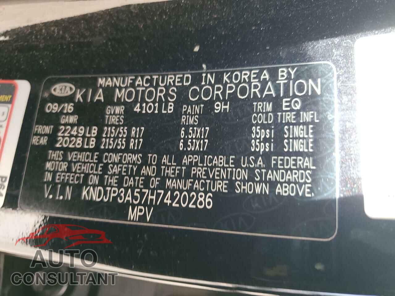 KIA SOUL 2017 - KNDJP3A57H7420286