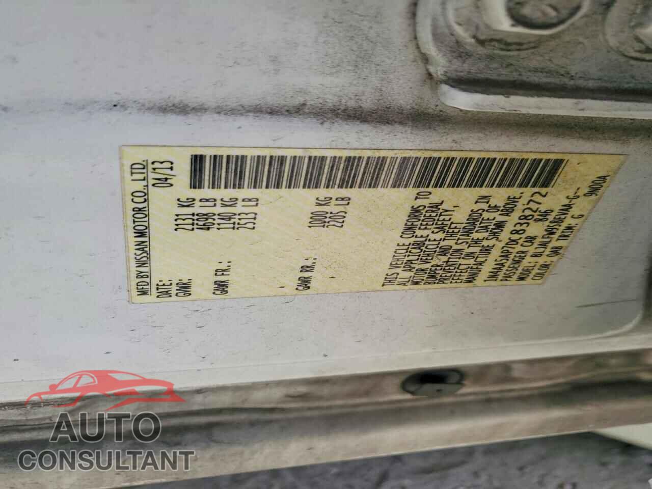 NISSAN MAXIMA 2013 - 1N4AA5AP7DC838272
