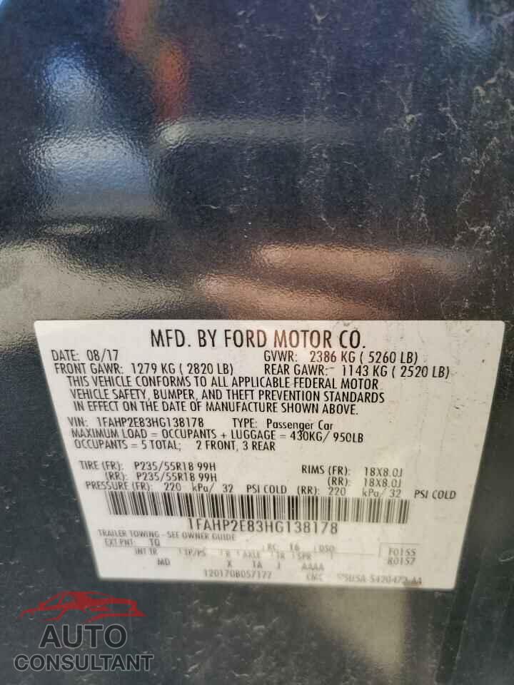 FORD TAURUS 2017 - 1FAHP2E83HG138178