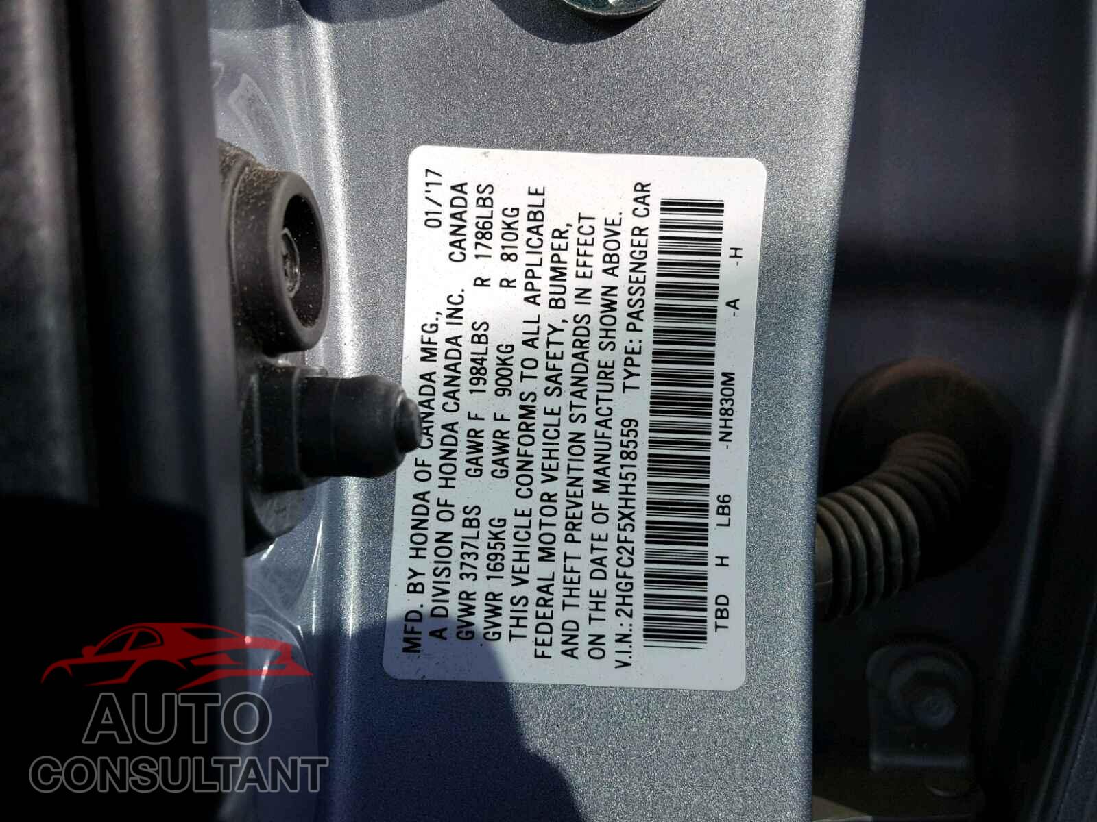 HONDA CIVIC LX 2017 - 2HGFC2F5XHH518559