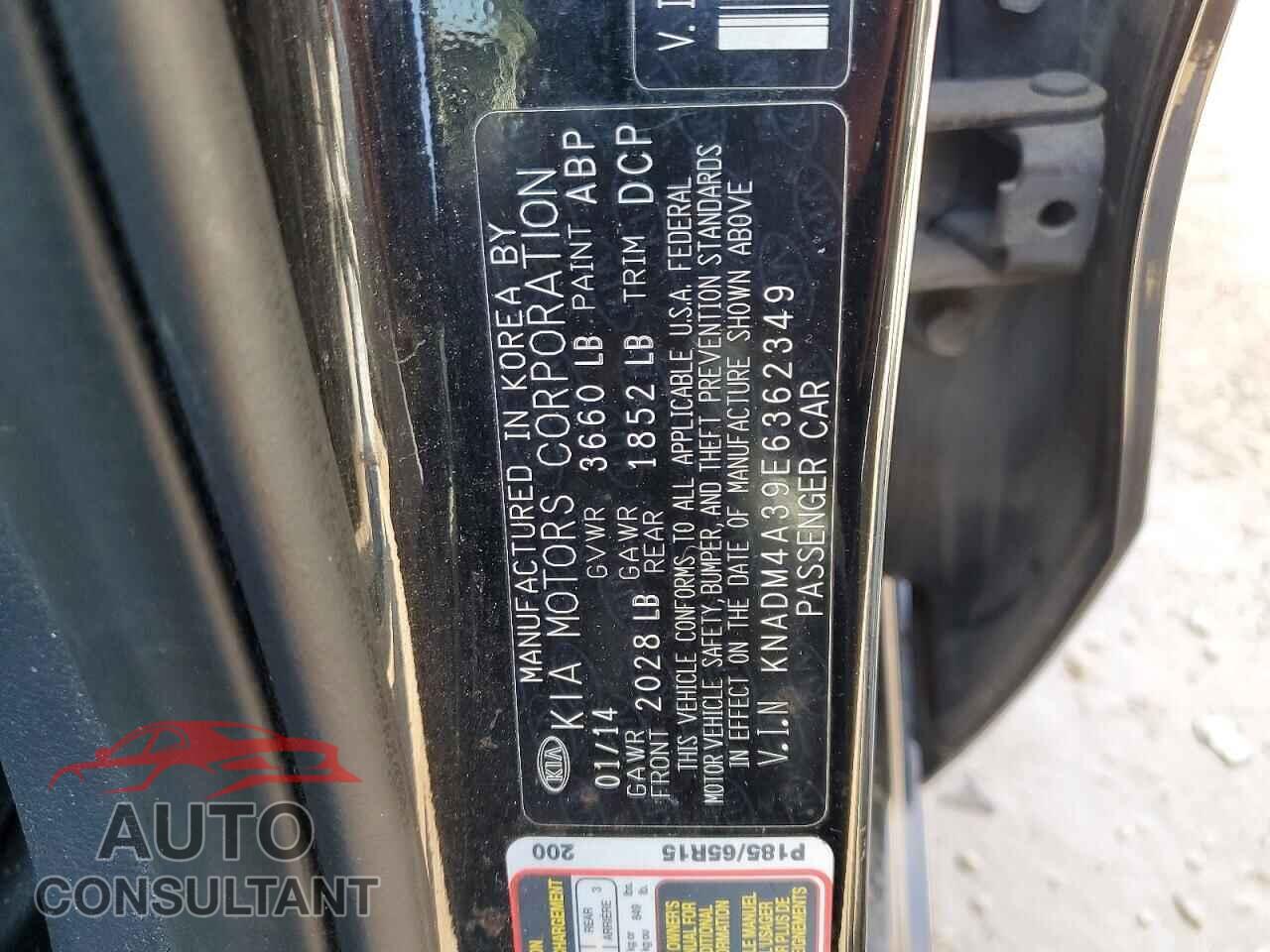 KIA RIO 2014 - KNADM4A39E6362349