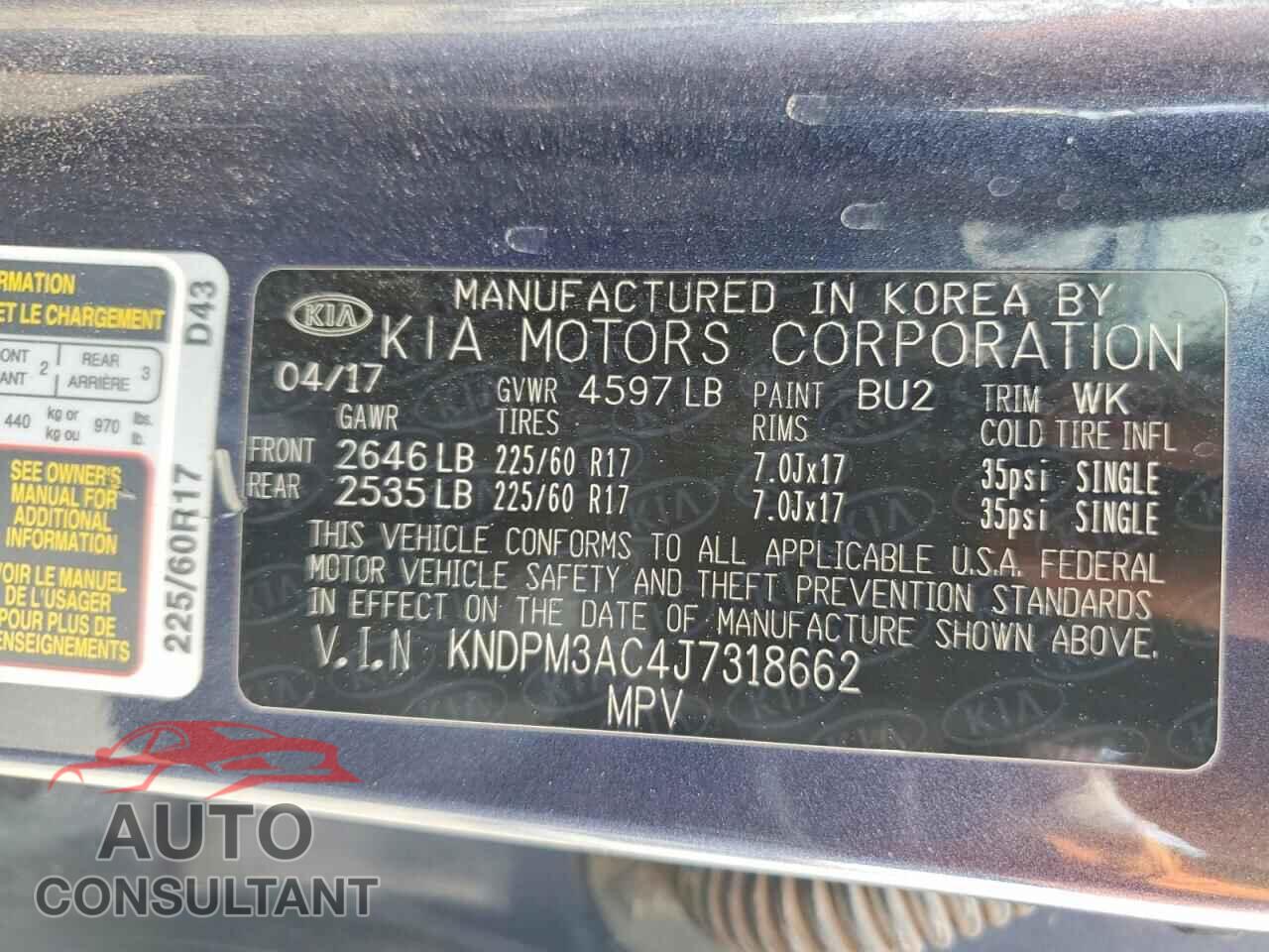 KIA SPORTAGE 2018 - KNDPM3AC4J7318662