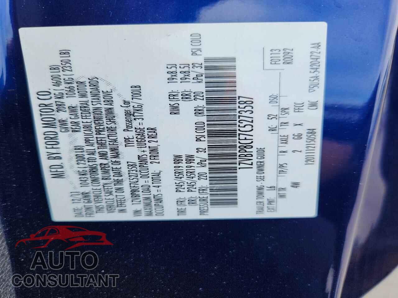 FORD MUSTANG 2012 - 1ZVBP8CF7C5273587