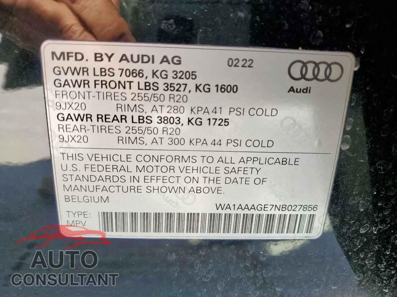 AUDI E-TRON 2022 - WA1AAAGE7NB027856