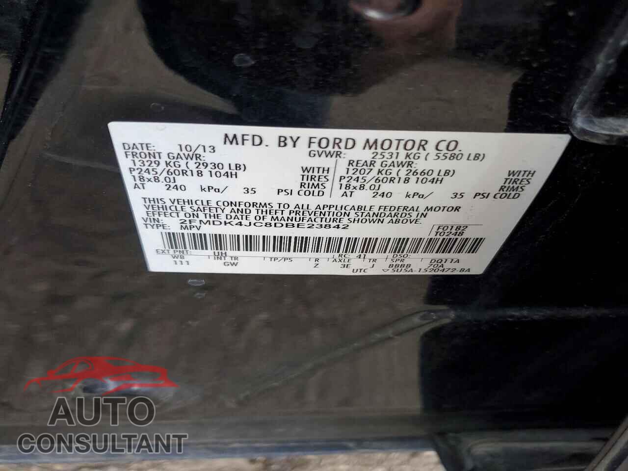 FORD EDGE 2013 - 2FMDK4JC8DBE23842