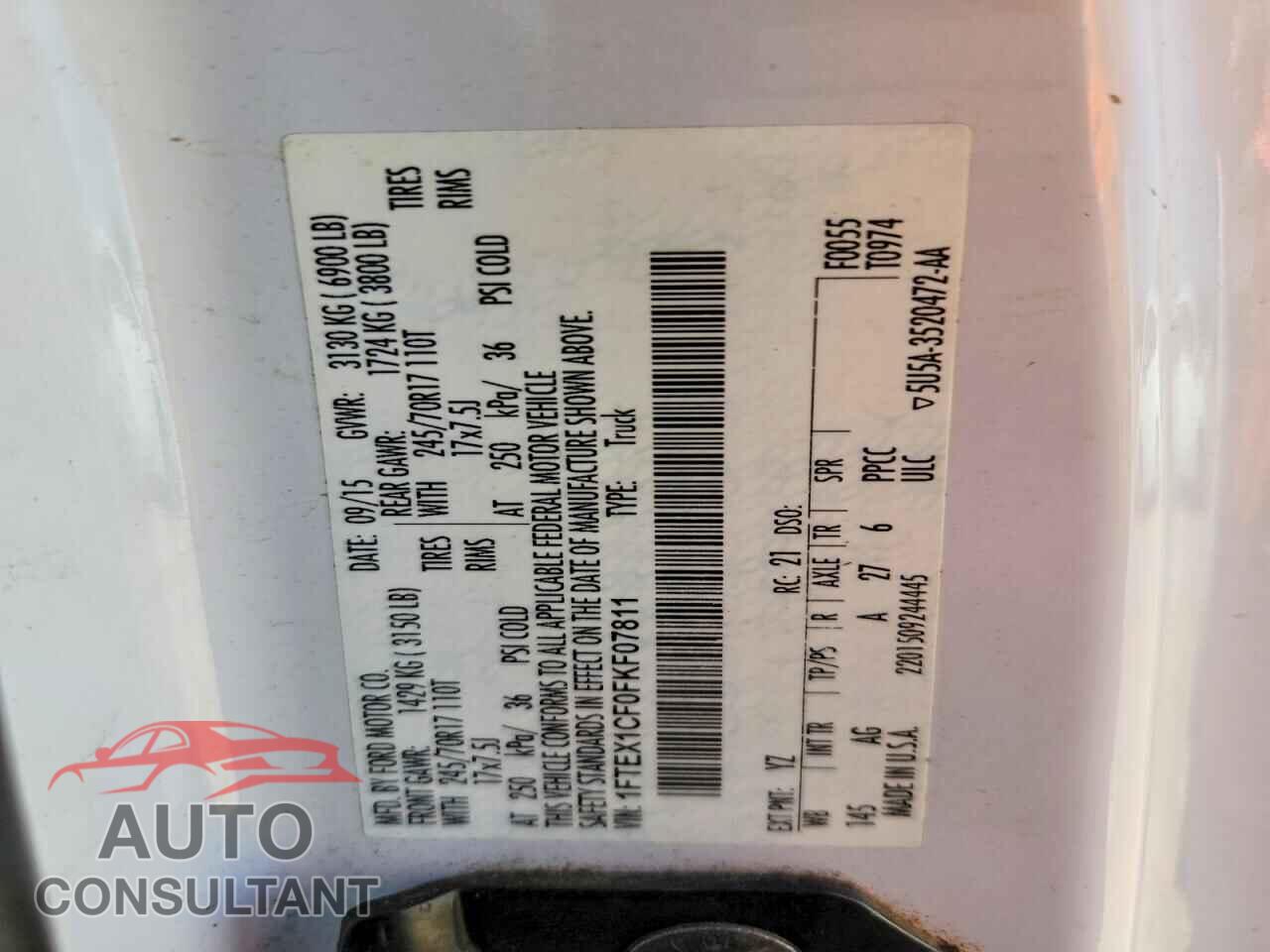 FORD F150 2015 - 1FTEX1CF0FKF07811