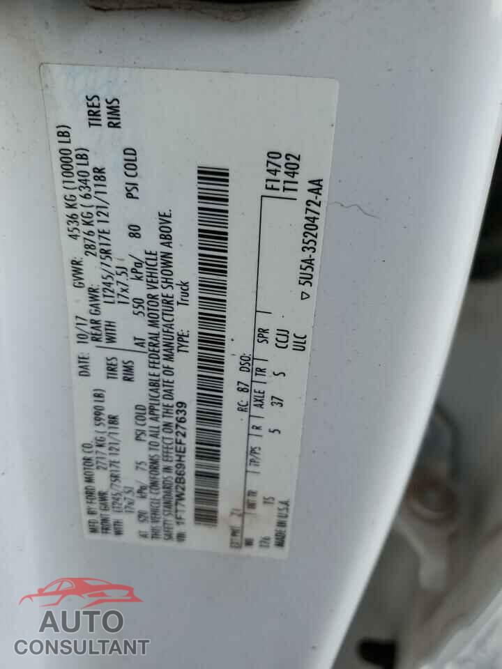 FORD F250 2017 - 1FT7W2B69HEF27639