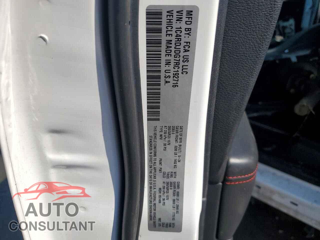 DODGE DURANGO 2024 - 1C4RDJDG7RC192716