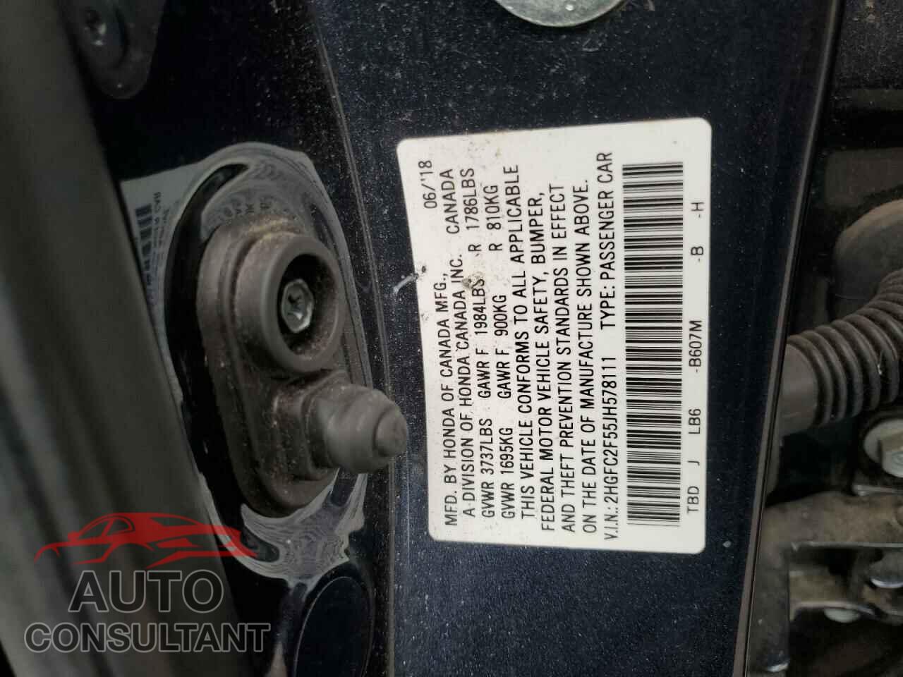 HONDA CIVIC 2018 - 2HGFC2F55JH578111