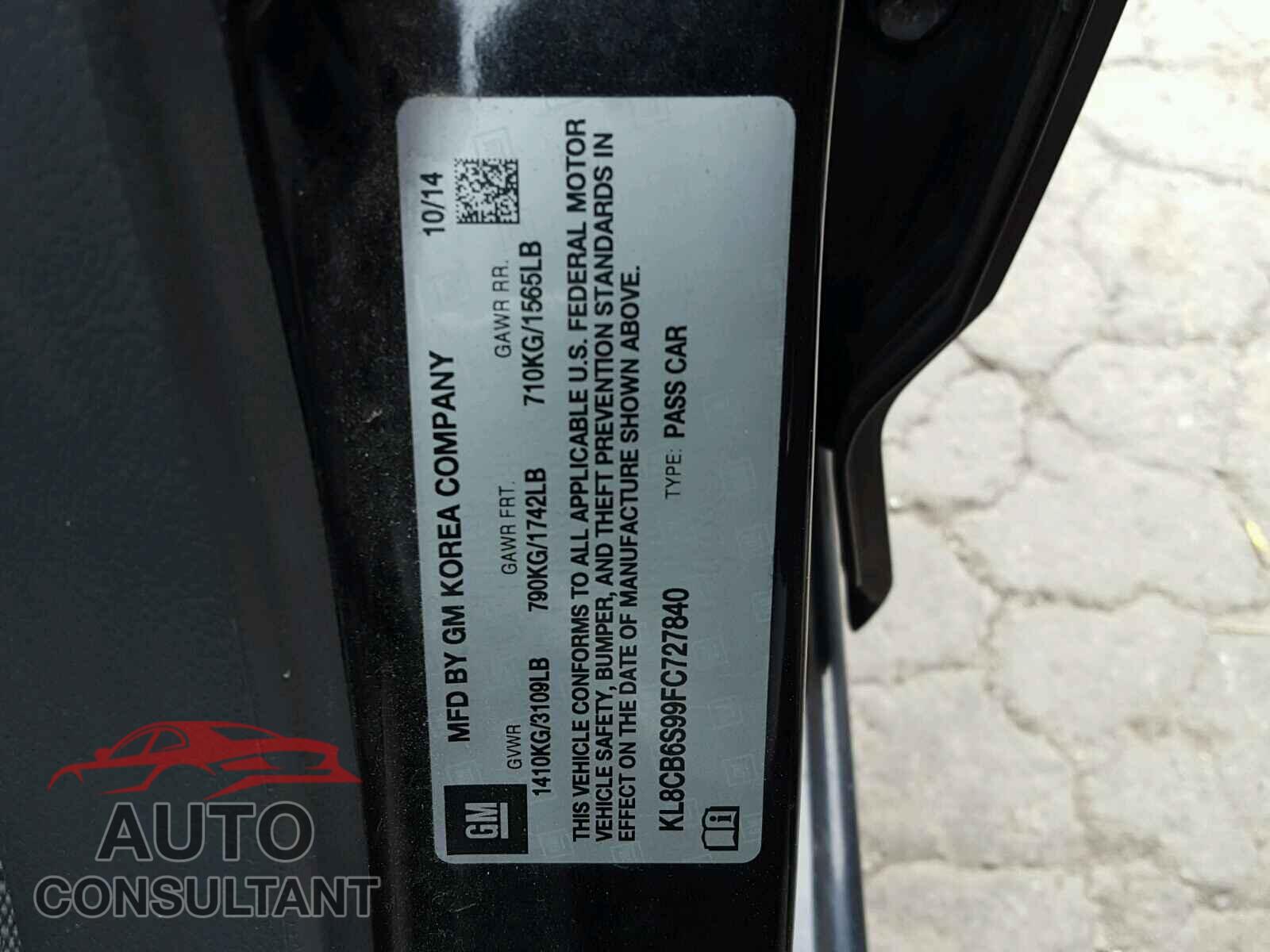 CHEVROLET SPARK 2015 - KL8CB6S99FC727840
