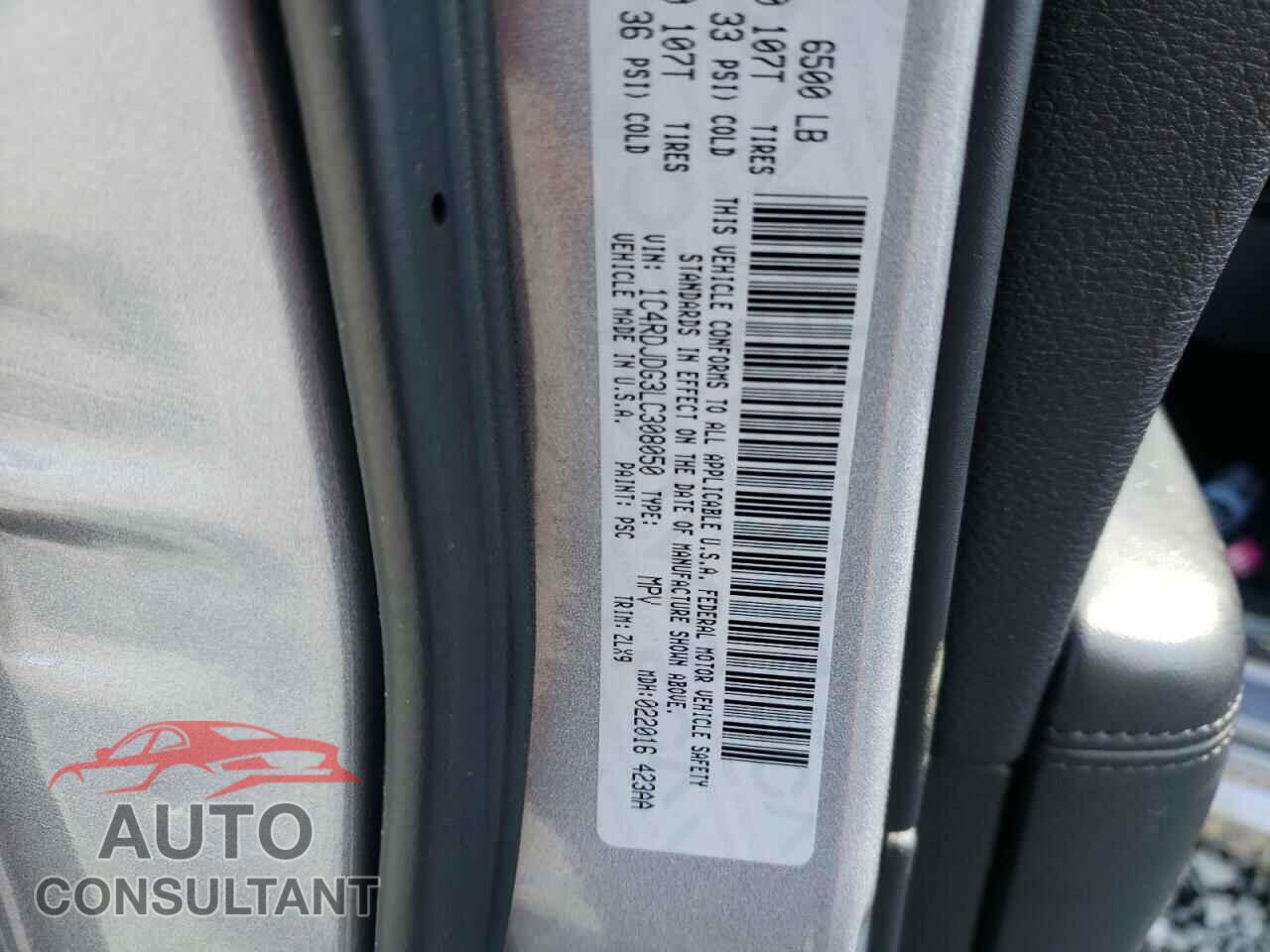 DODGE DURANGO 2020 - 1C4RDJDG3LC308050