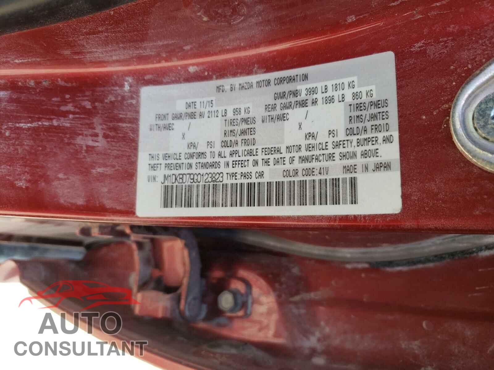 MAZDA CX-3 2016 - JM1DKBD79G0123823